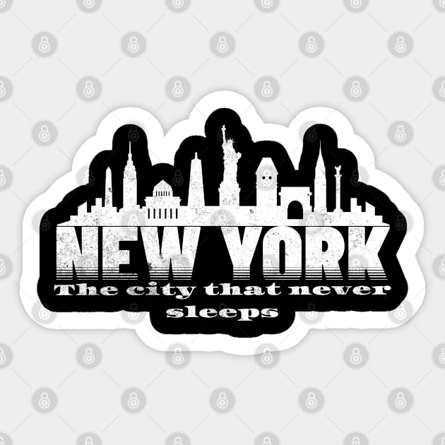 The city that never sleeps Sticker by peace and love